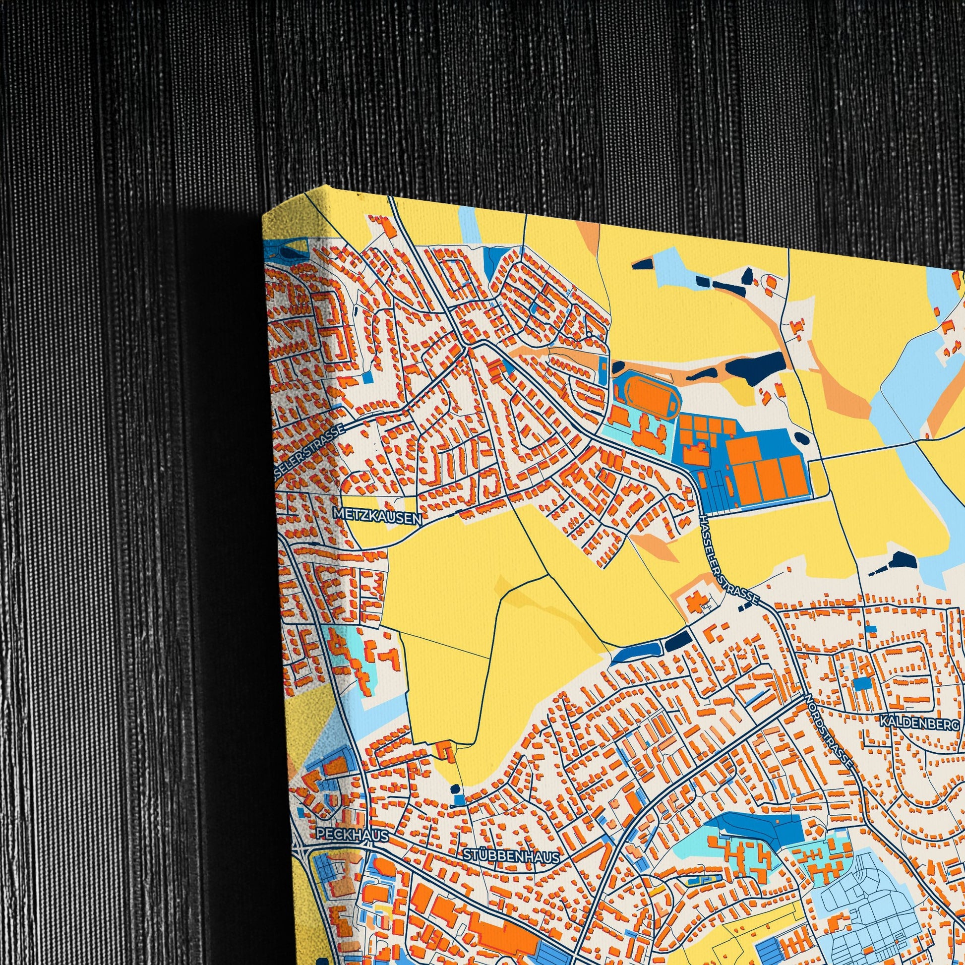 Mettmann Germany Colorful City Map Canvas Print Detail