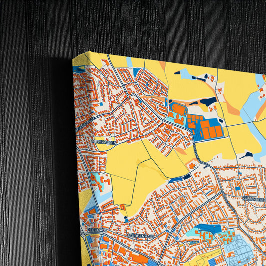 Mettmann Germany Colorful City Map Canvas Print Detail