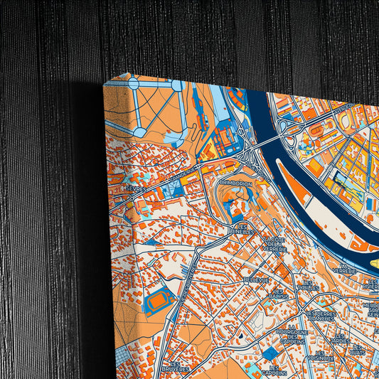 Meudon France Colorful City Map Canvas Print Detail
