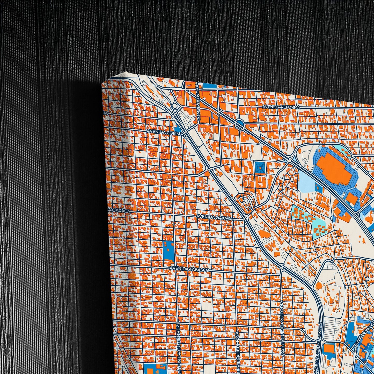 Mexicali Mexico Colorful City Map Canvas Print Detail