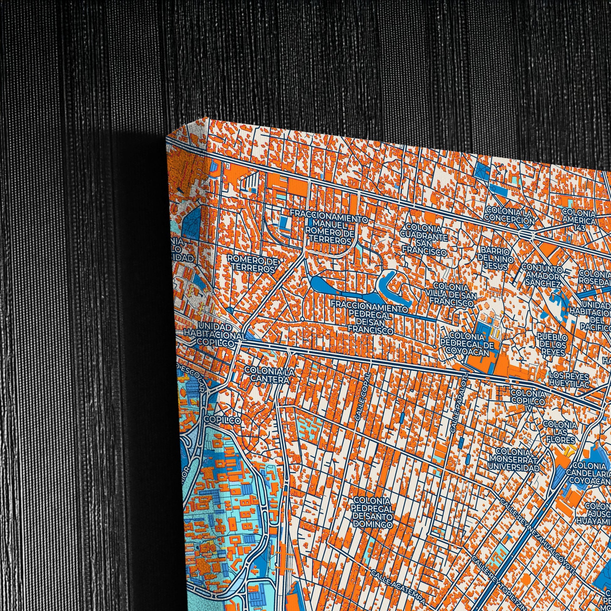 Mexico City Mexico Colorful City Map Canvas Print Detail