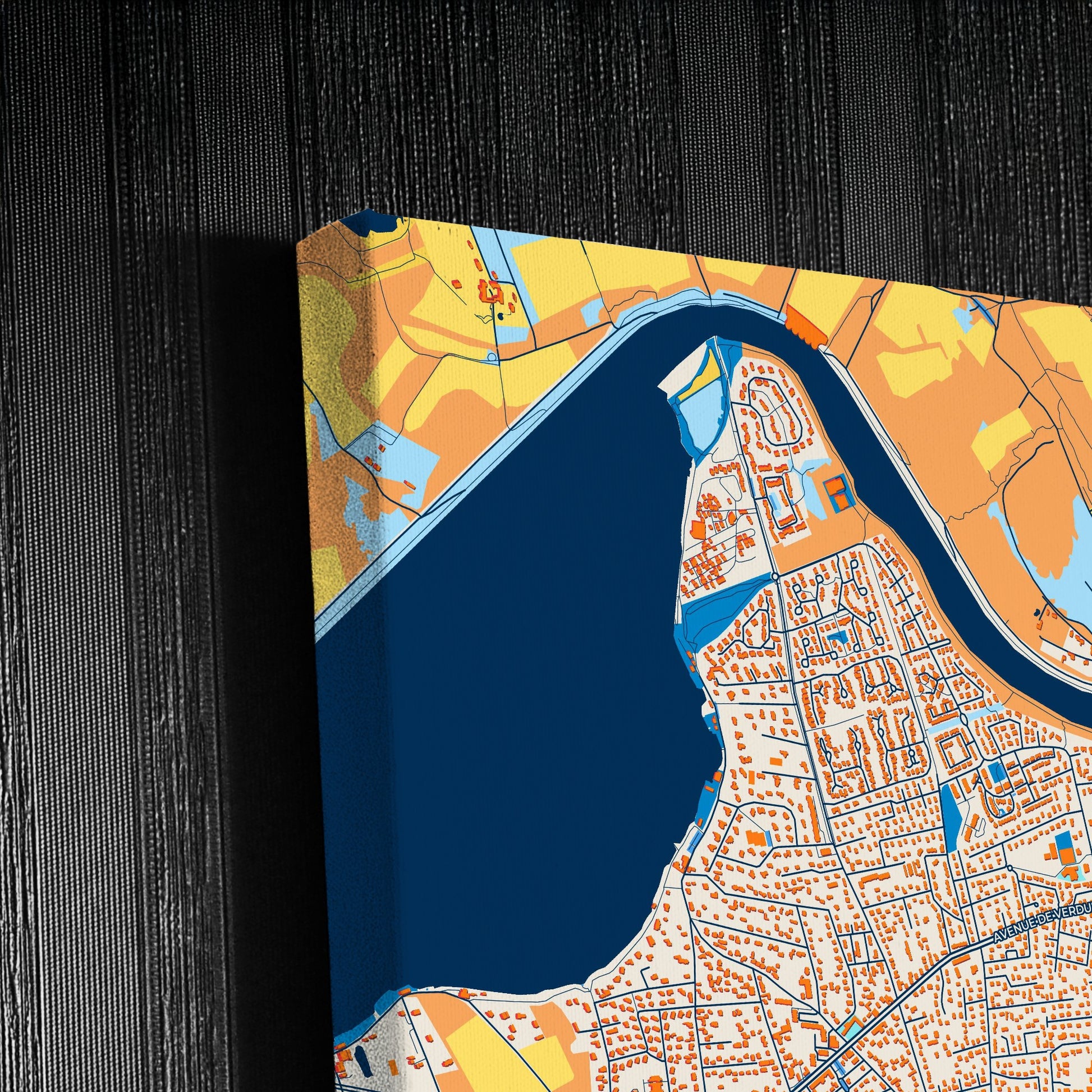 Meyzieu France Colorful City Map Canvas Print Detail