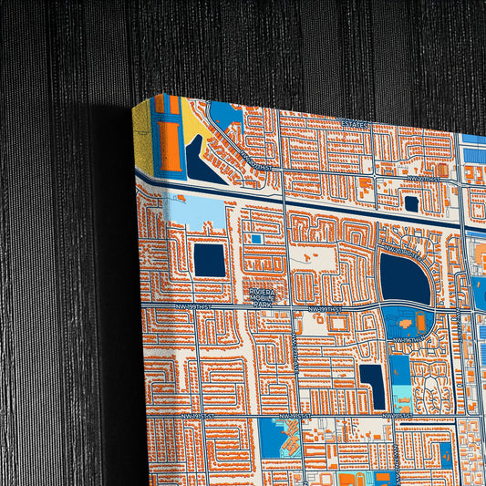 Miami Gardens Florida Colorful City Map Canvas Print Detail