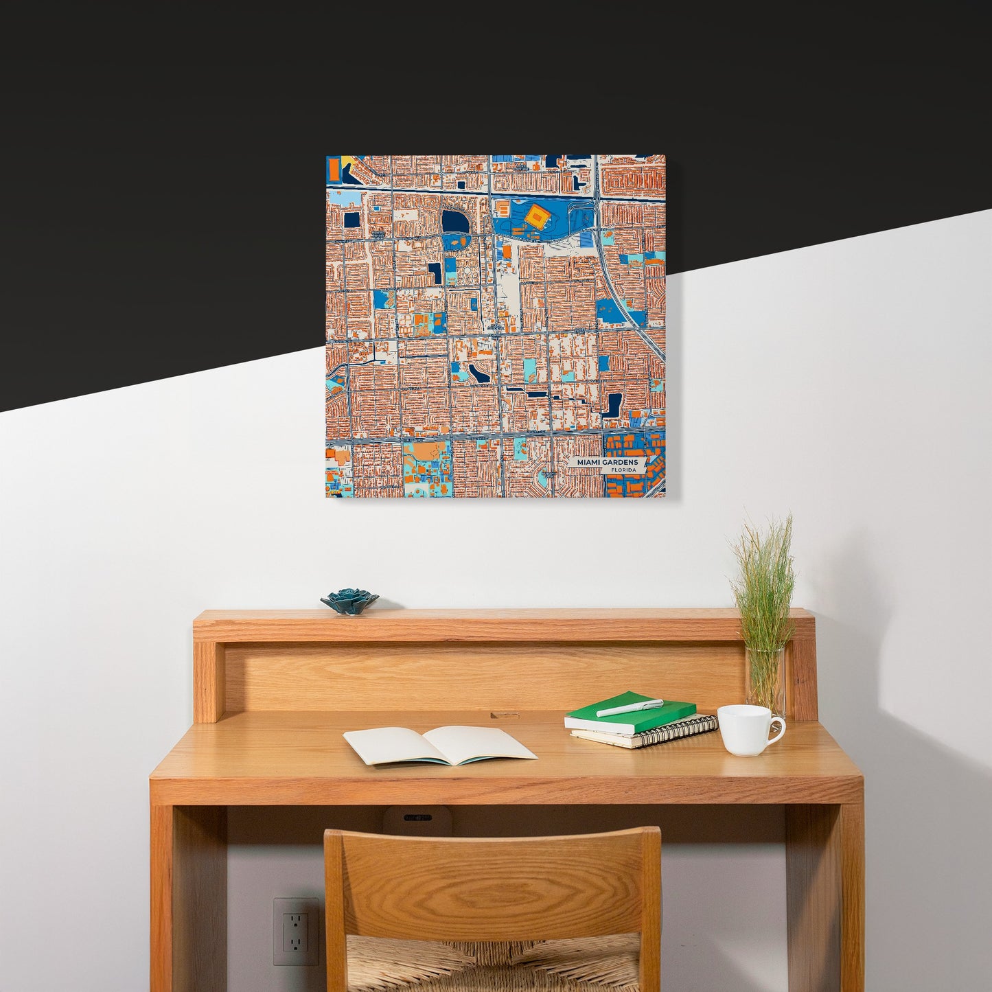 Miami Gardens Florida Colorful City Map Canvas Print Scene
