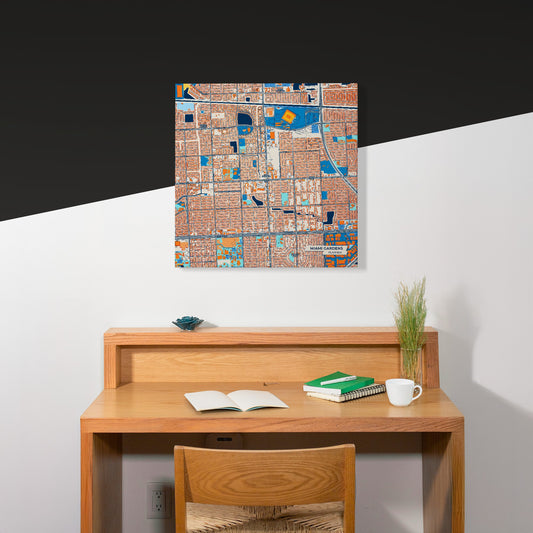 Miami Gardens Florida Colorful City Map Canvas Print Scene