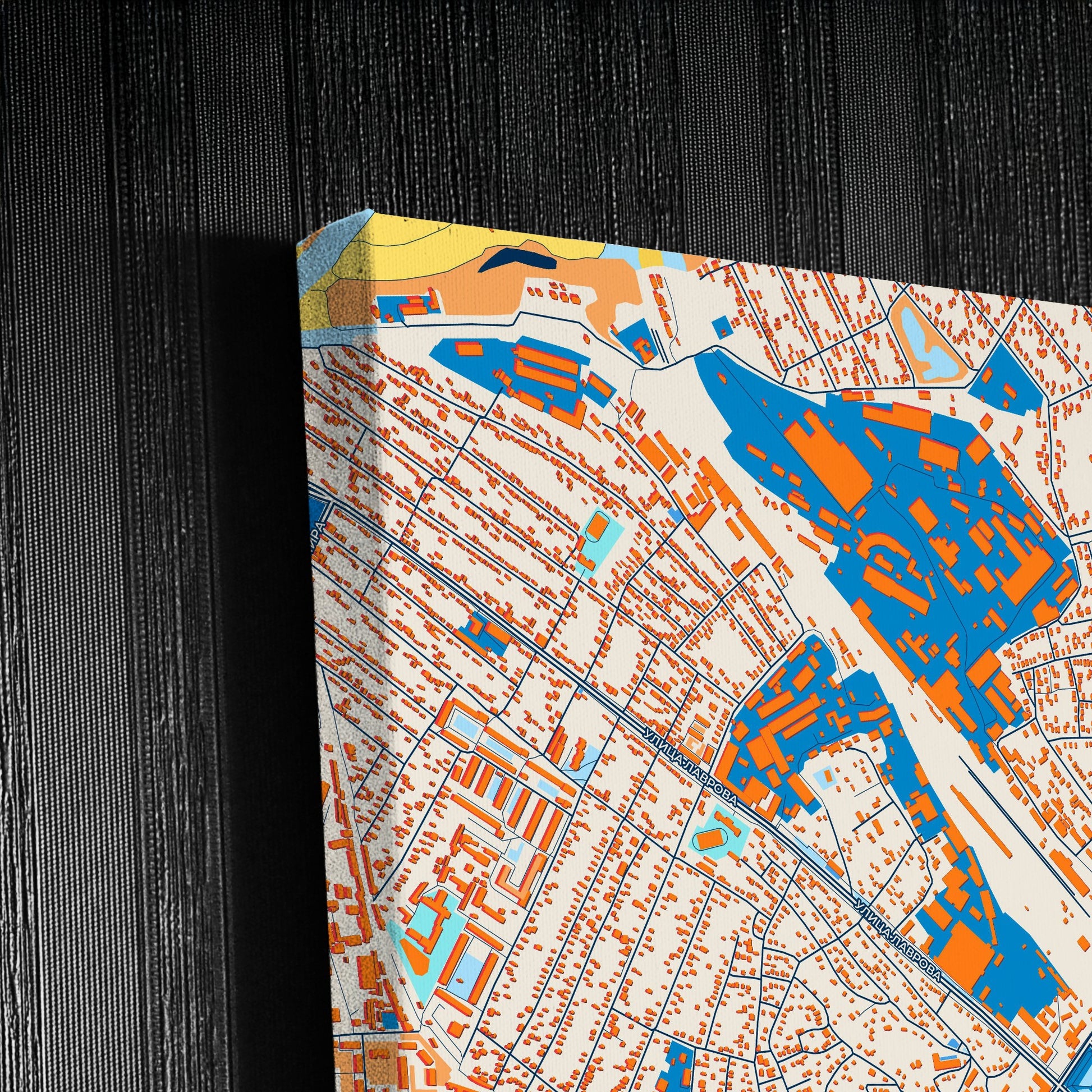 Мичуринск Russia Colorful City Map Canvas Print Detail