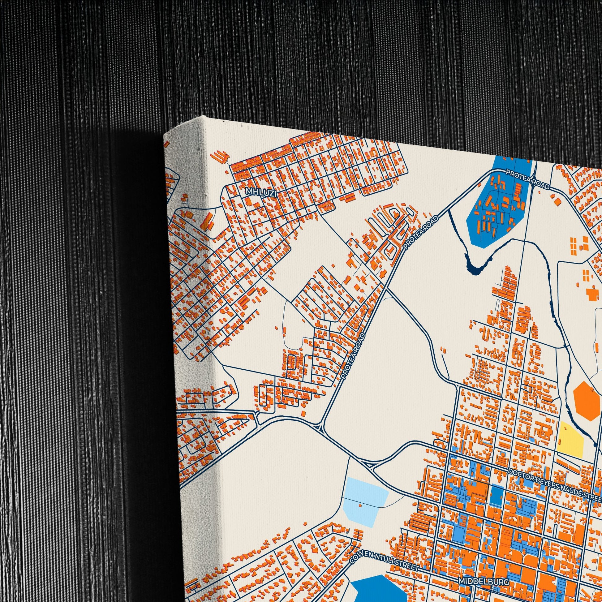 Middelburg South Africa Colorful City Map Canvas Print Detail