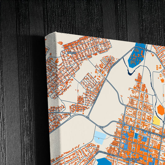 Middelburg South Africa Colorful City Map Canvas Print Detail