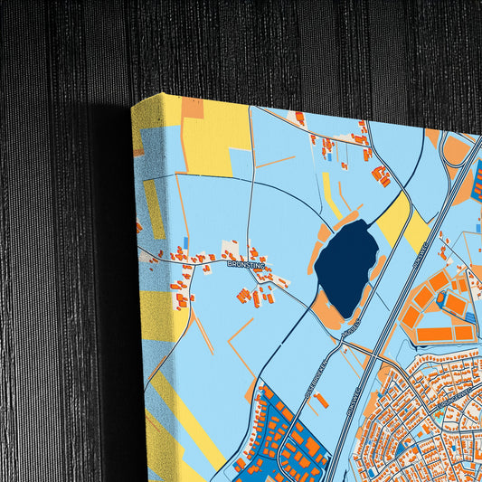 Midden-Drenthe Netherlands Colorful City Map Canvas Print Detail