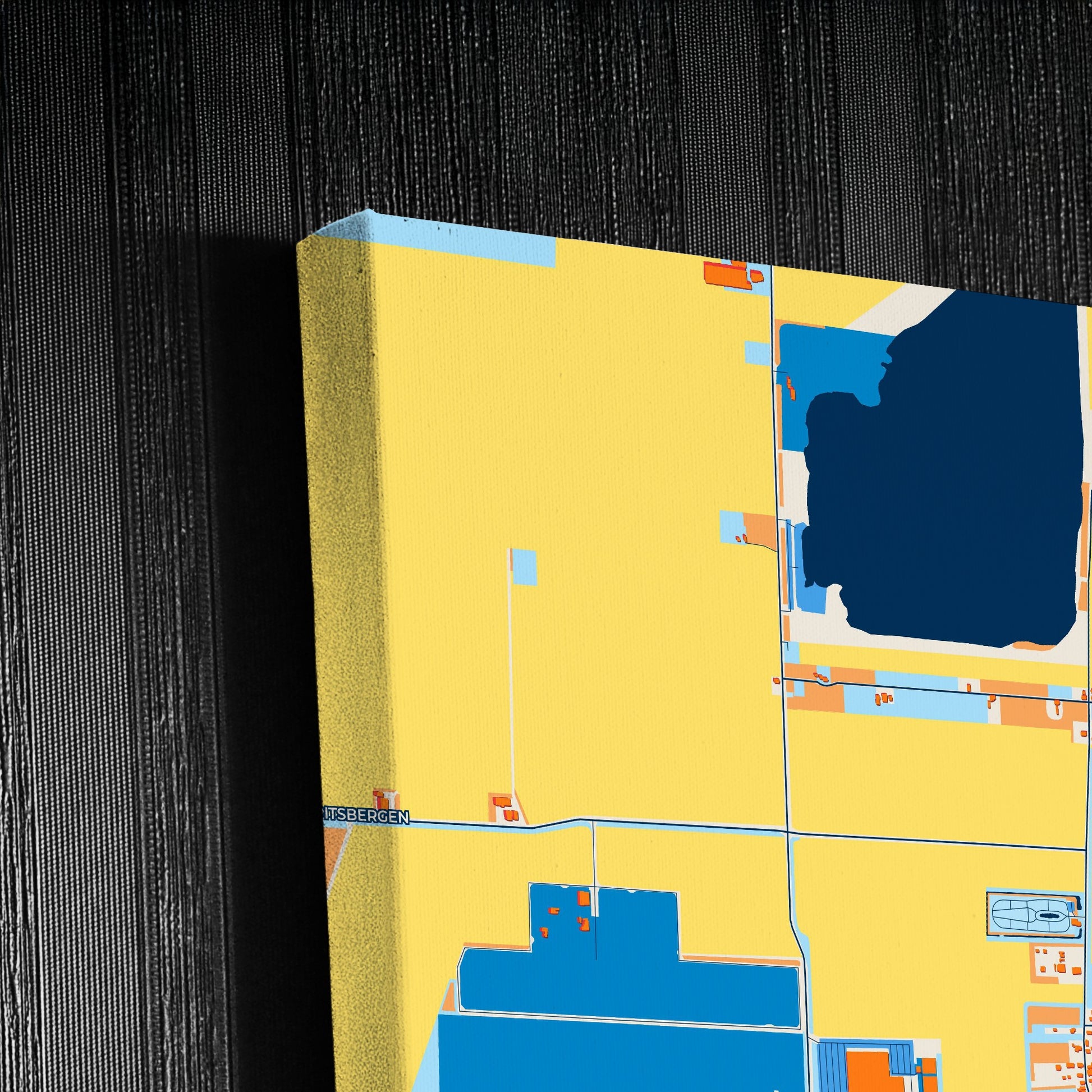 Midden-Groningen Netherlands Colorful City Map Canvas Print Detail