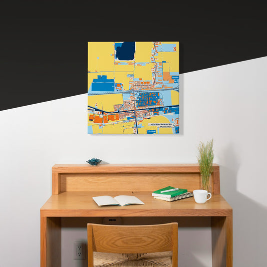 Midden-Groningen Netherlands Colorful City Map Canvas Print Scene