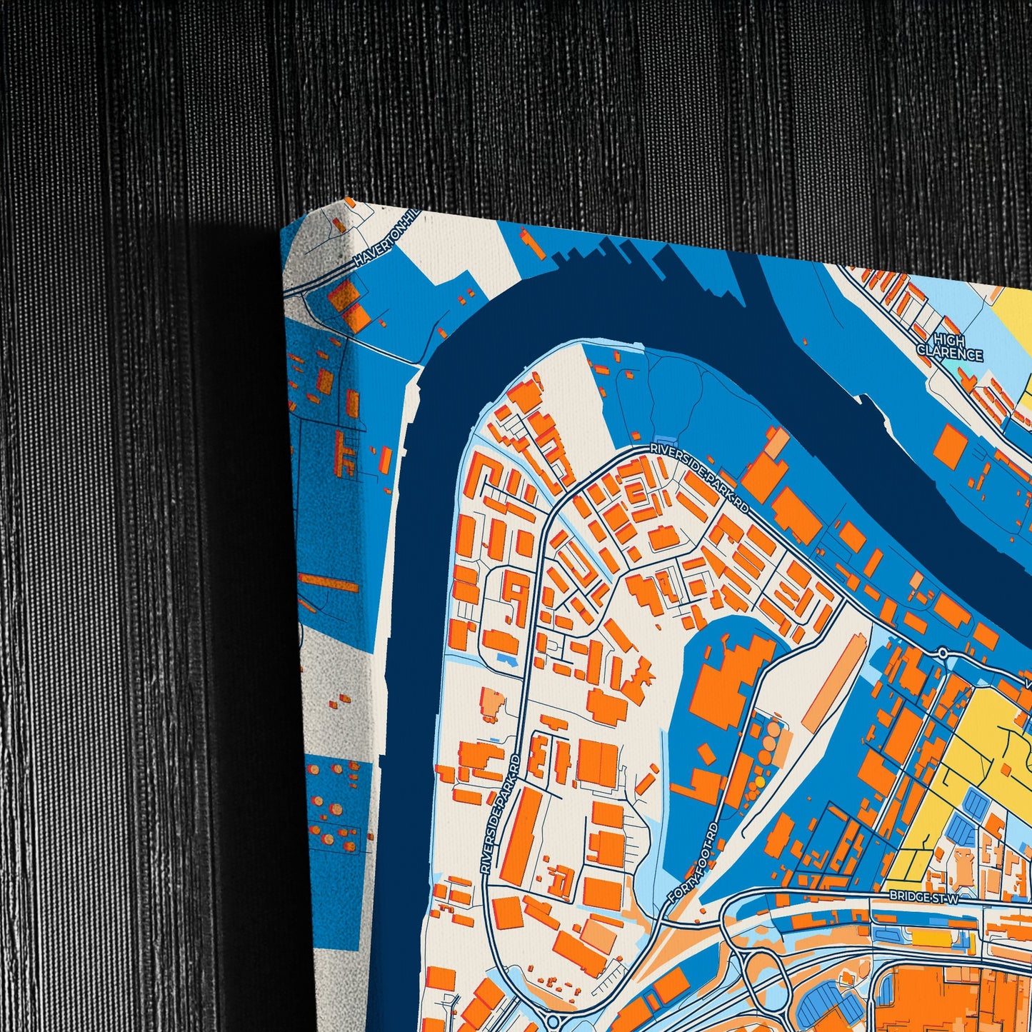 Middlesbrough England Colorful City Map Canvas Print Detail