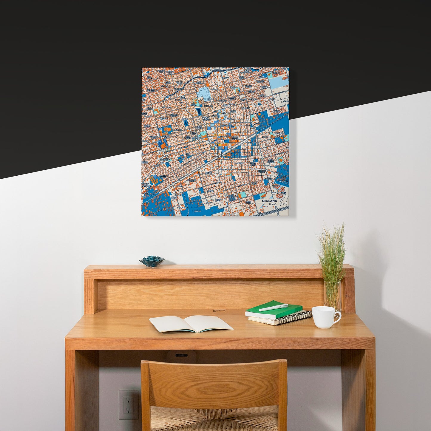 Midland Texas Colorful City Map Canvas Print Scene