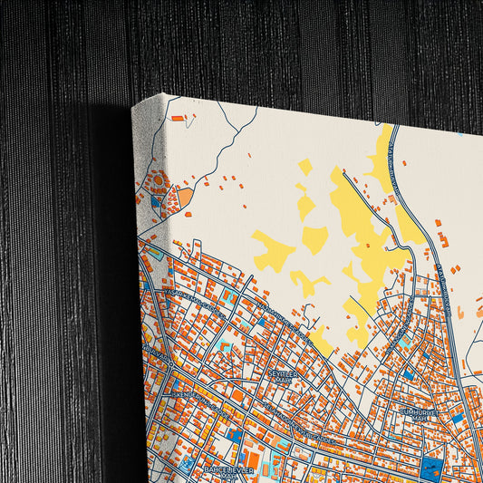Mi̇dyat Turkey Colorful City Map Canvas Print Detail