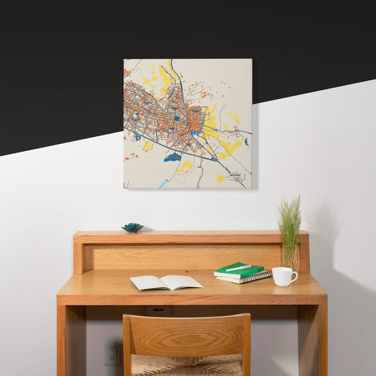 Mi̇dyat Turkey Colorful City Map Canvas Print Scene