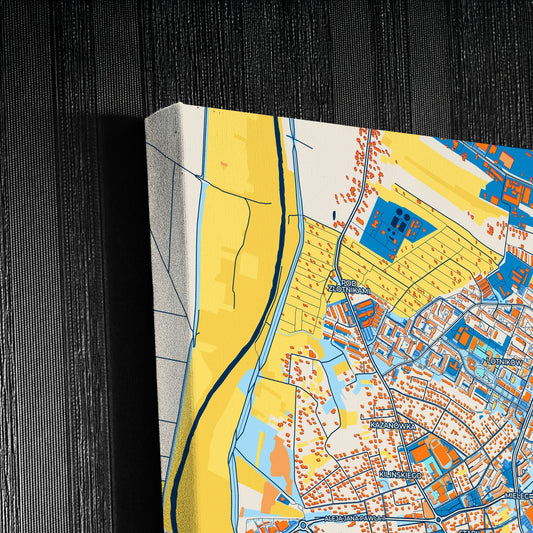 Mielec Poland Colorful City Map Canvas Print Detail