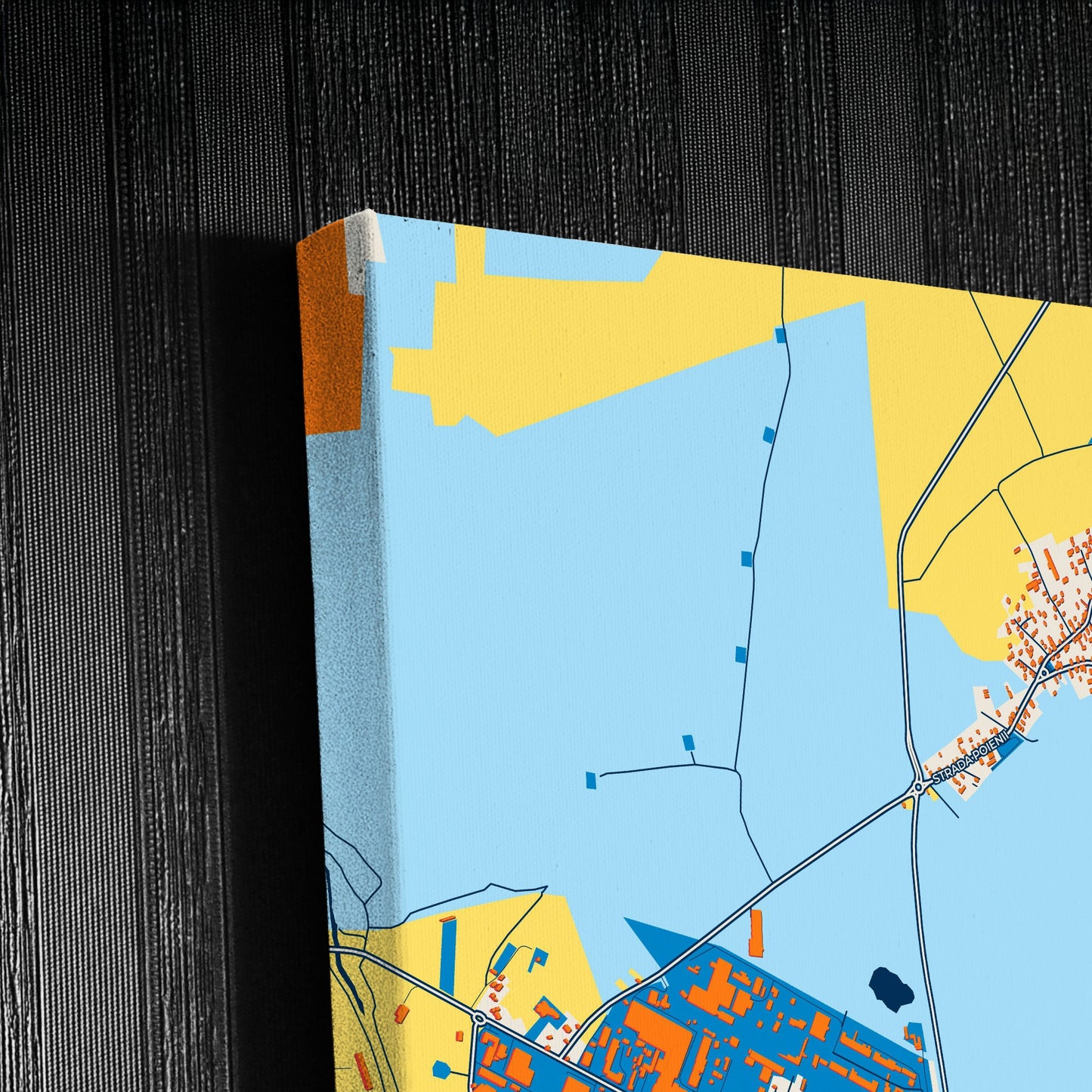 Miercurea Ciuc Romania Colorful City Map Canvas Print Detail