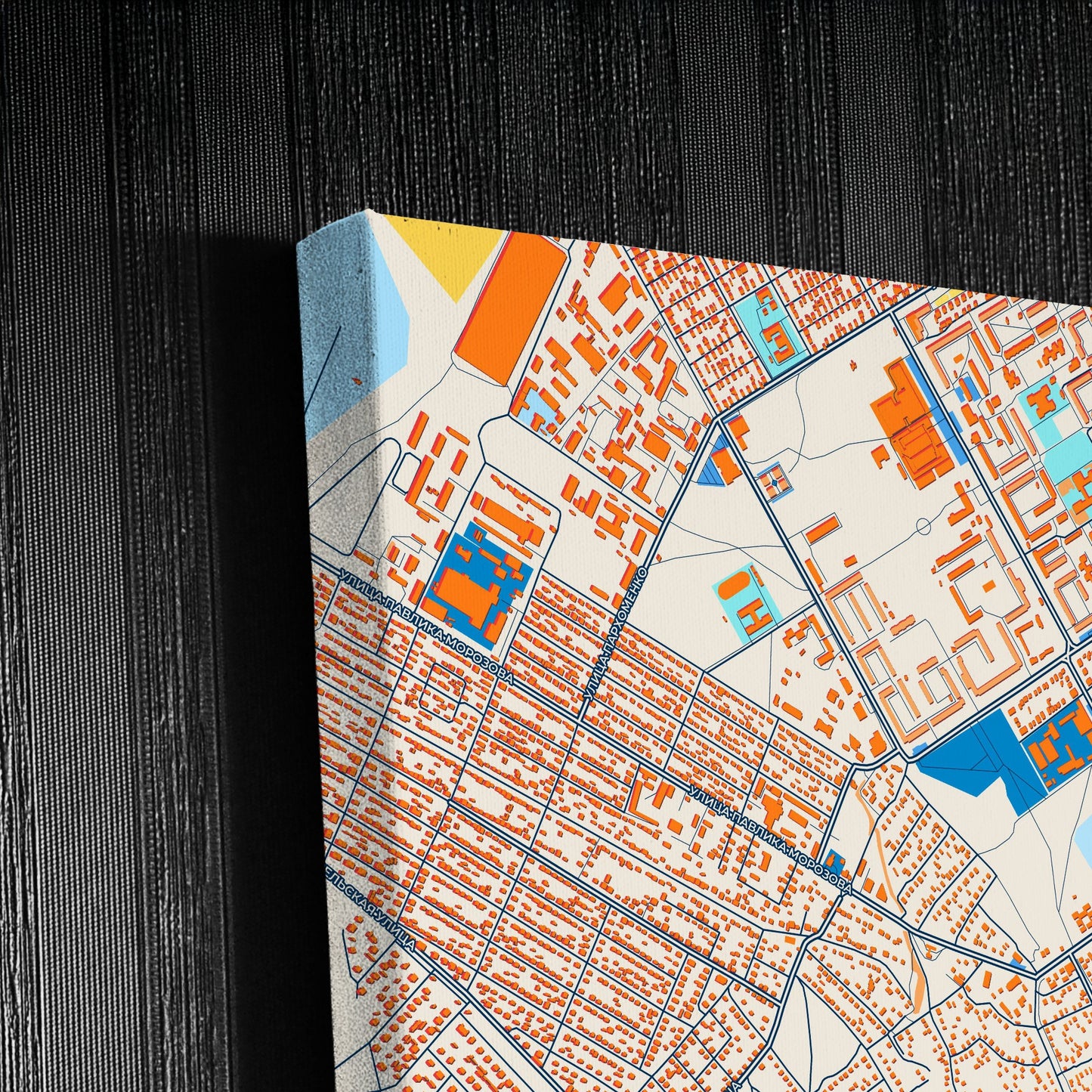 Михайловка Russia Colorful City Map Canvas Print Detail