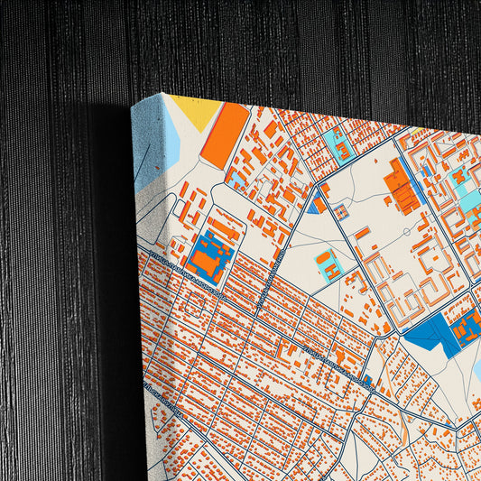 Михайловка Russia Colorful City Map Canvas Print Detail