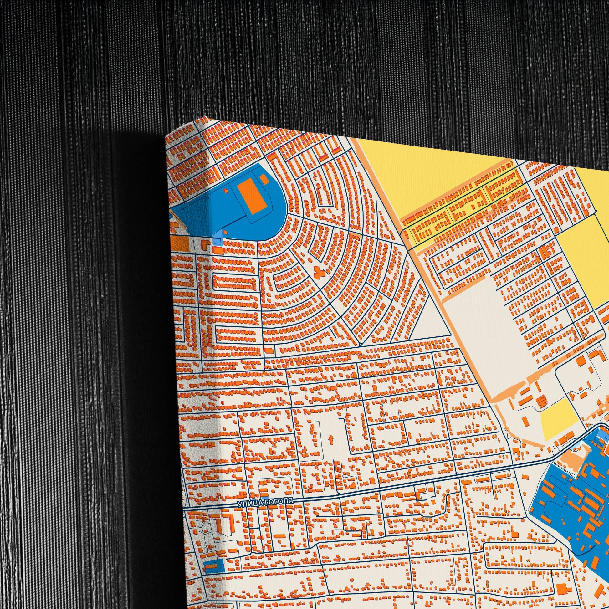 Михайловск Russia Colorful City Map Canvas Print Detail