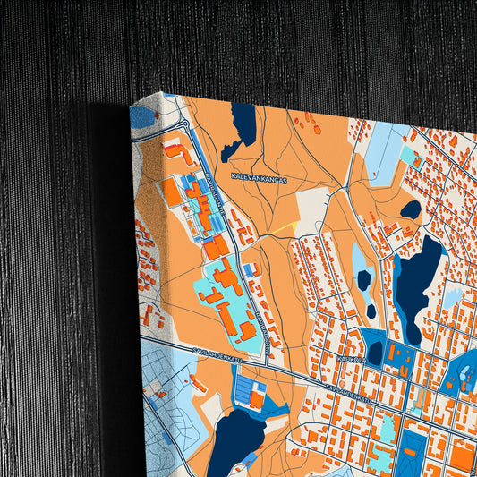 Mikkeli Finland Colorful City Map Canvas Print Detail