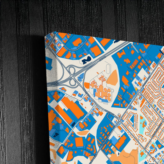 Milton Canada Colorful City Map Canvas Print Detail