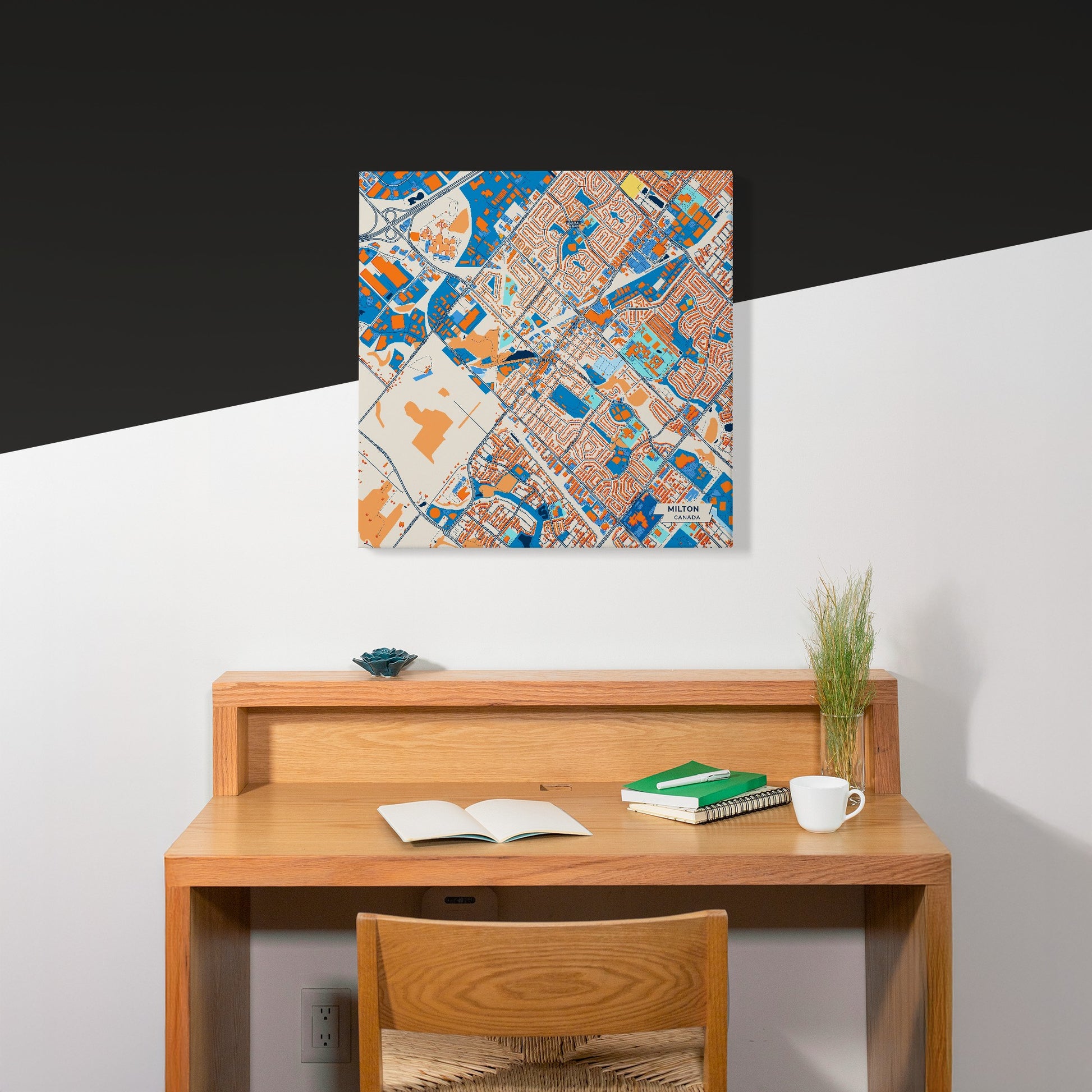 Milton Canada Colorful City Map Canvas Print Scene