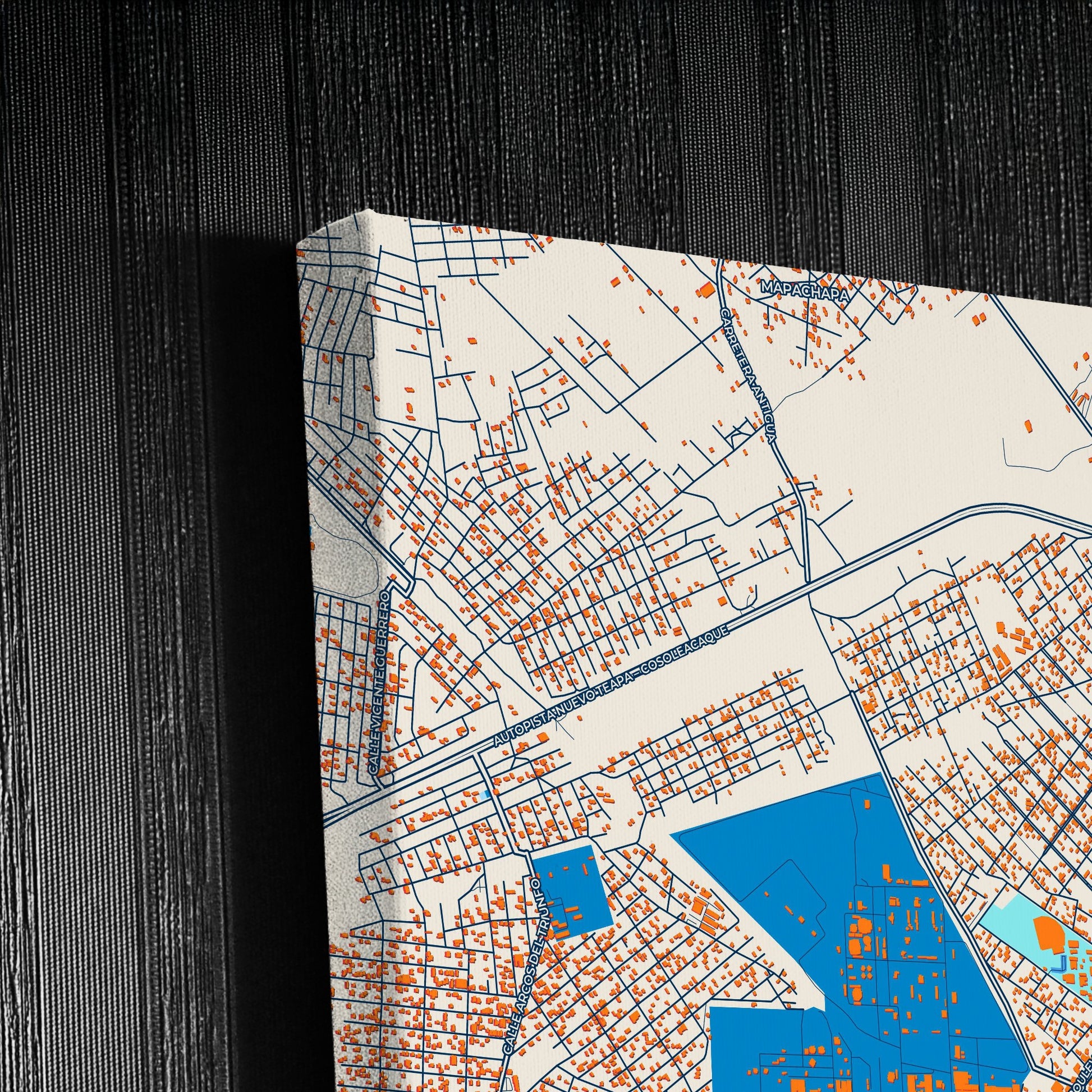 Minatitlán Mexico Colorful City Map Canvas Print Detail