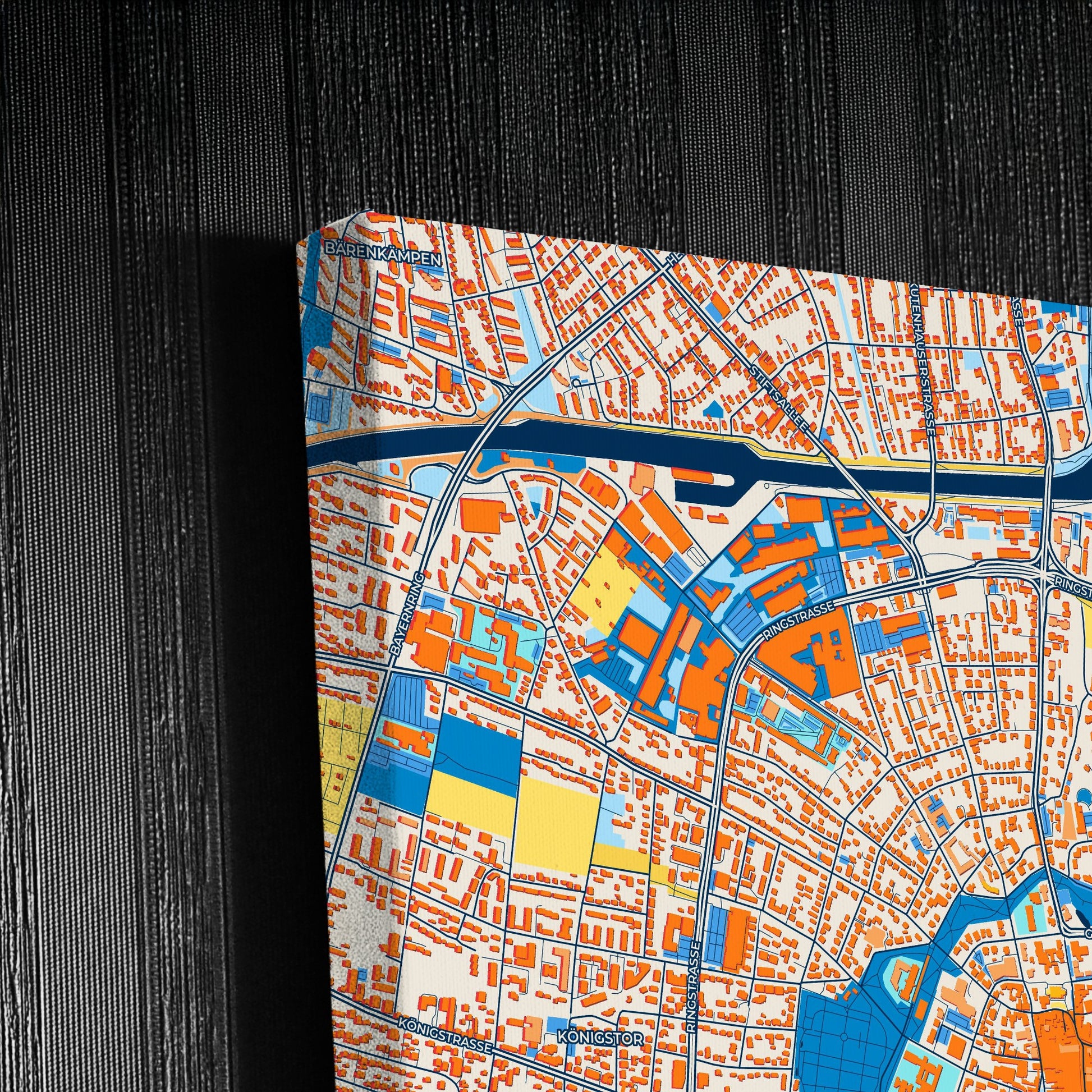 Minden Germany Colorful City Map Canvas Print Detail