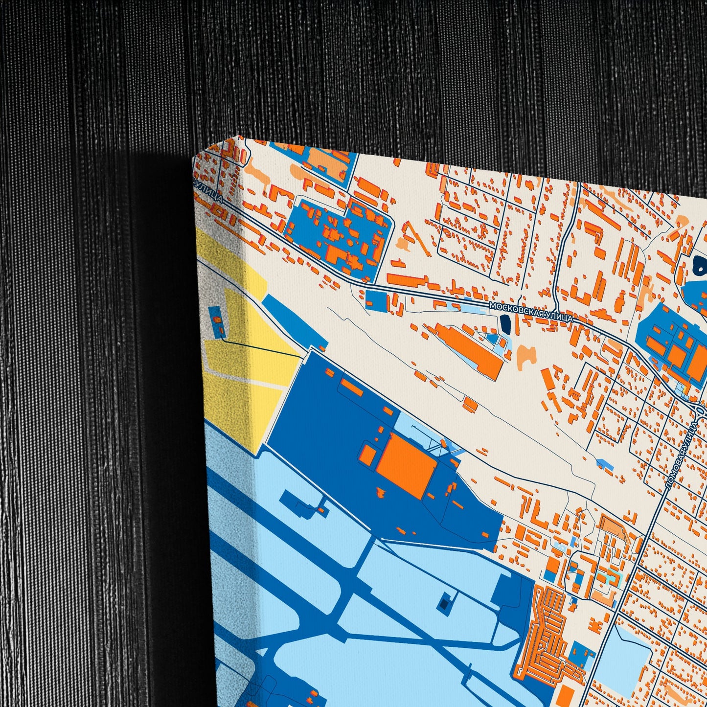 Минеральные Воды Russia Colorful City Map Canvas Print Detail
