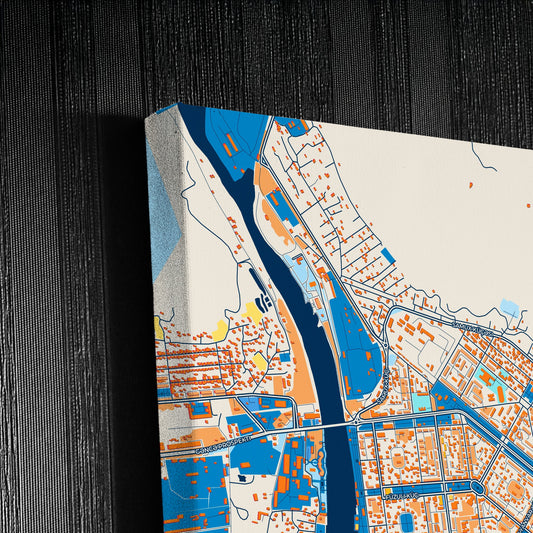 Mingachevir Azerbaijan Colorful City Map Canvas Print Detail