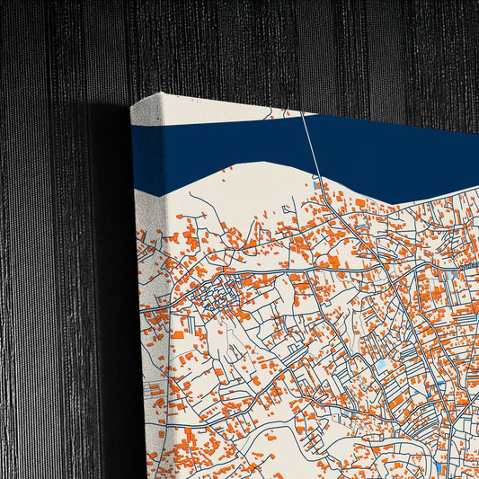 Mingora Pakistan Colorful City Map Canvas Print Detail