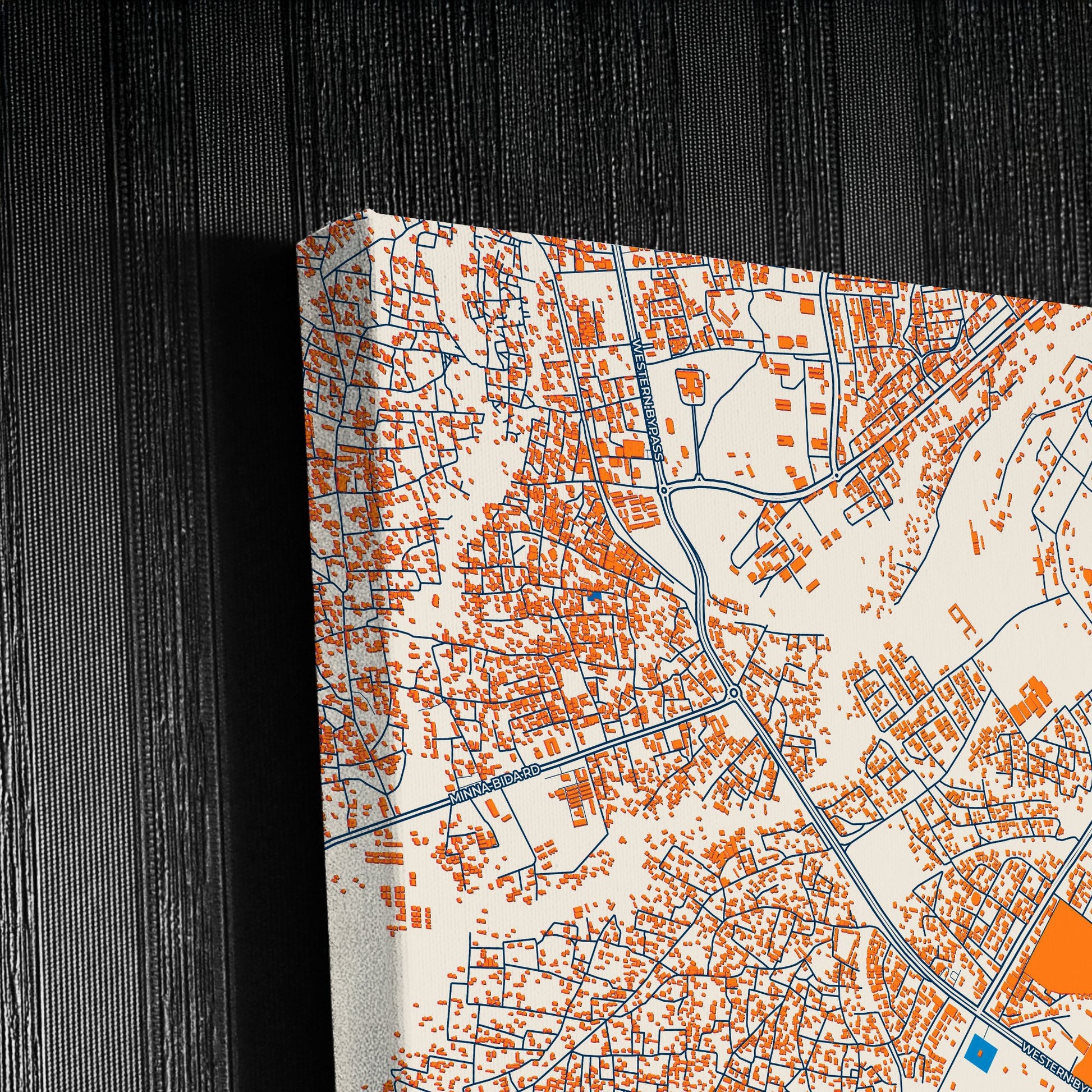 Minna Nigeria Colorful City Map Canvas Print Detail