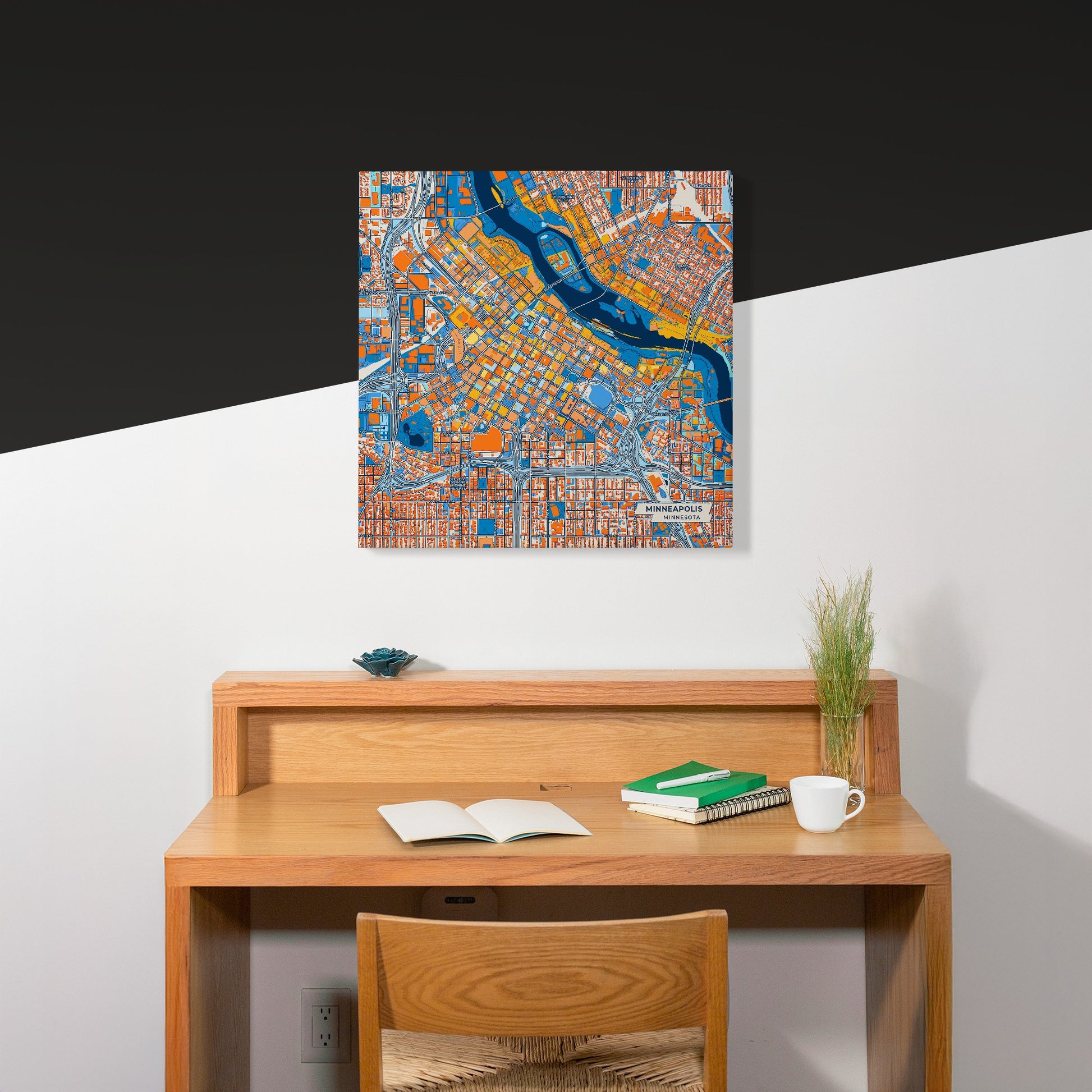 Minneapolis Minnesota Colorful City Map Canvas Print Scene