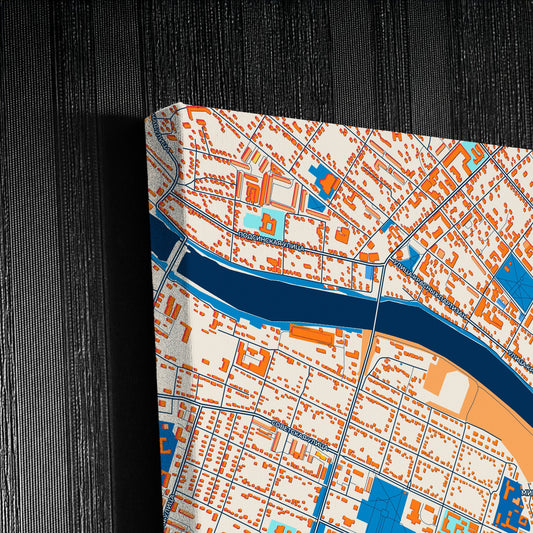 Минусинск Russia Colorful City Map Canvas Print Detail