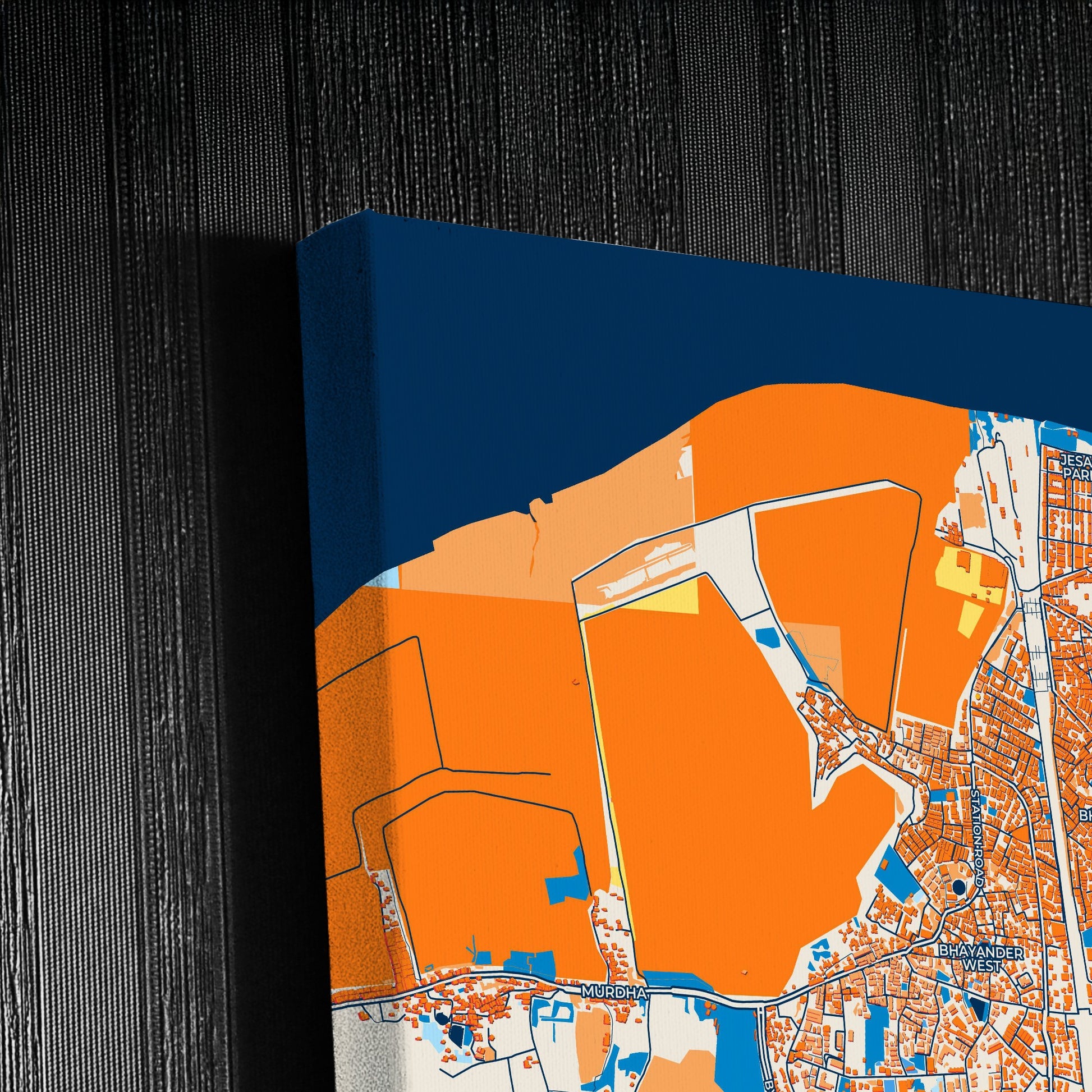 Mira-Bhayandar India Colorful City Map Canvas Print Detail