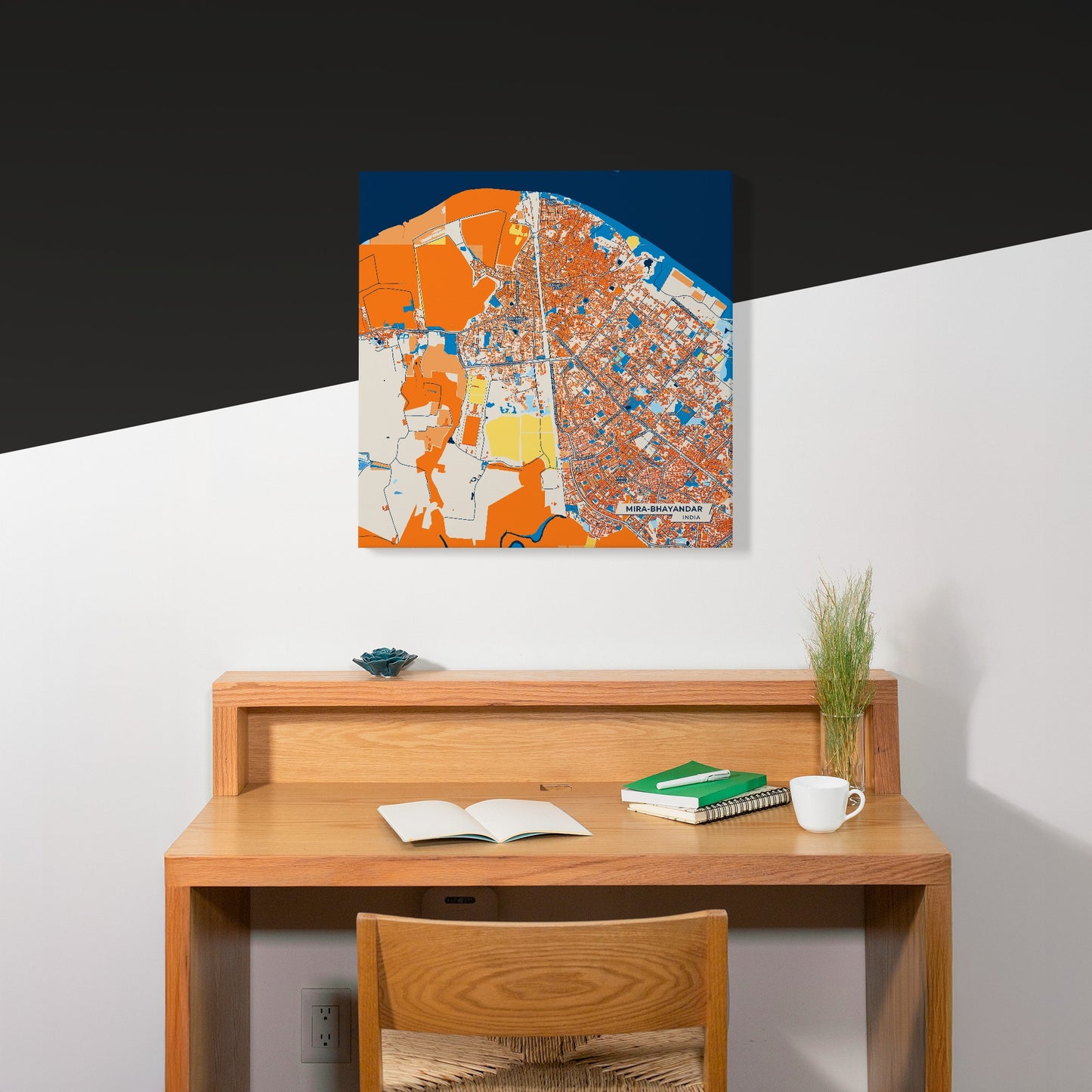 Mira-Bhayandar India Colorful City Map Canvas Print Scene