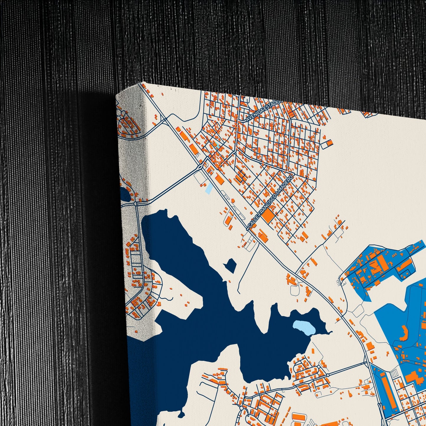 Miramar Mexico Colorful City Map Canvas Print Detail