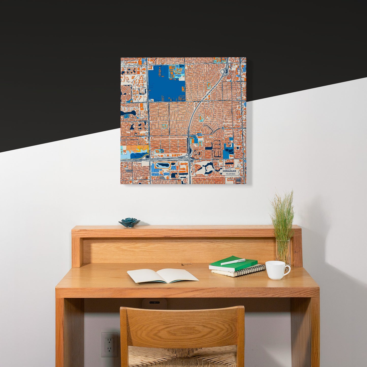 Miramar Florida Colorful City Map Canvas Print Scene