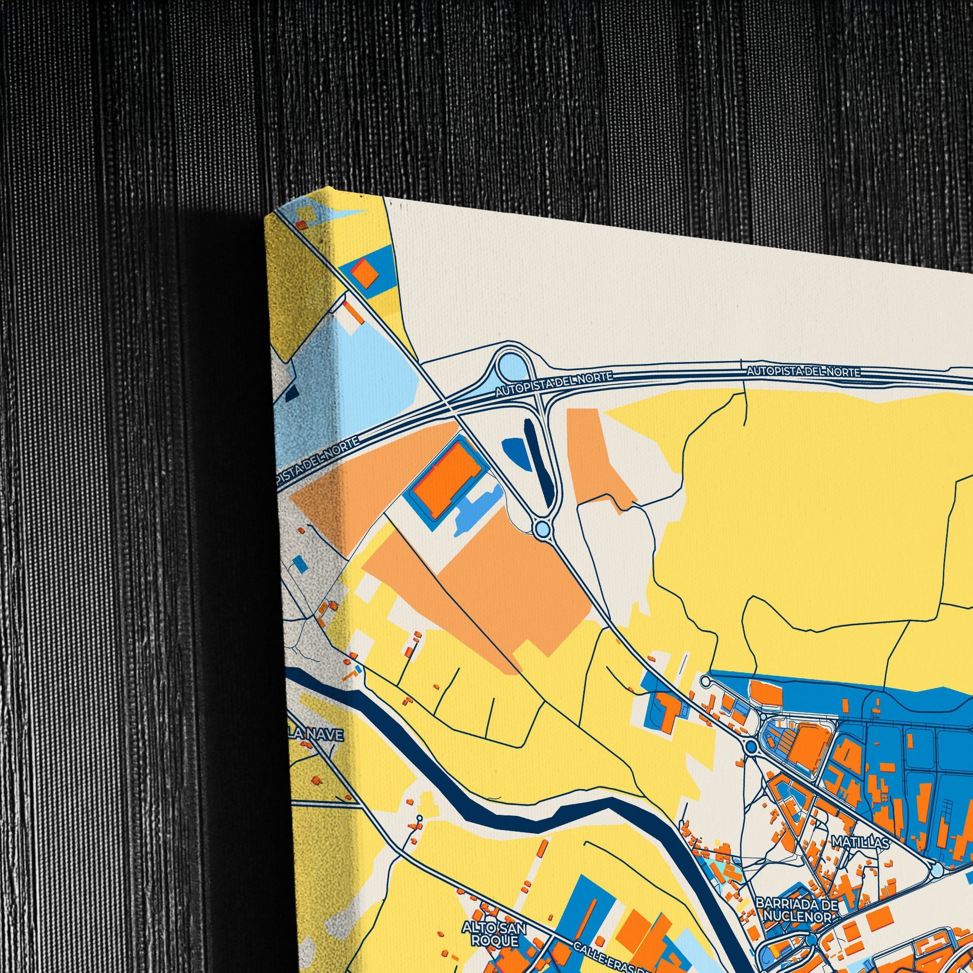 Miranda De Ebro Spain Colorful City Map Canvas Print Detail
