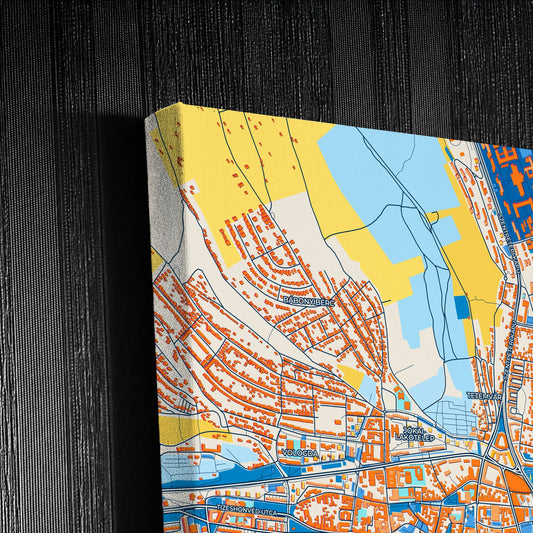 Miskolc Hungary Colorful City Map Canvas Print Detail