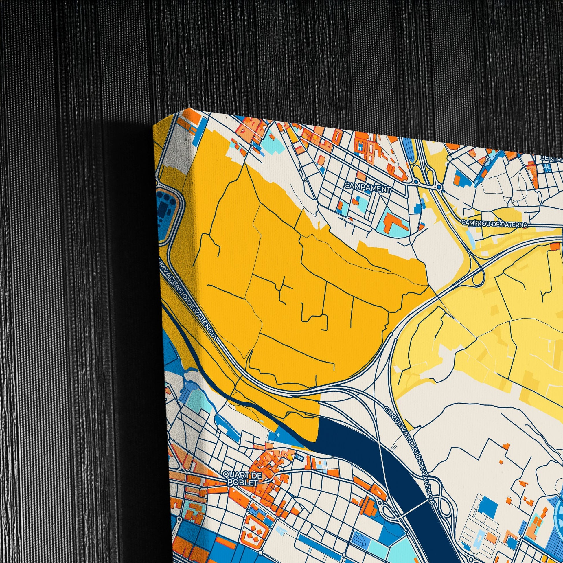 Mislata Spain Colorful City Map Canvas Print Detail