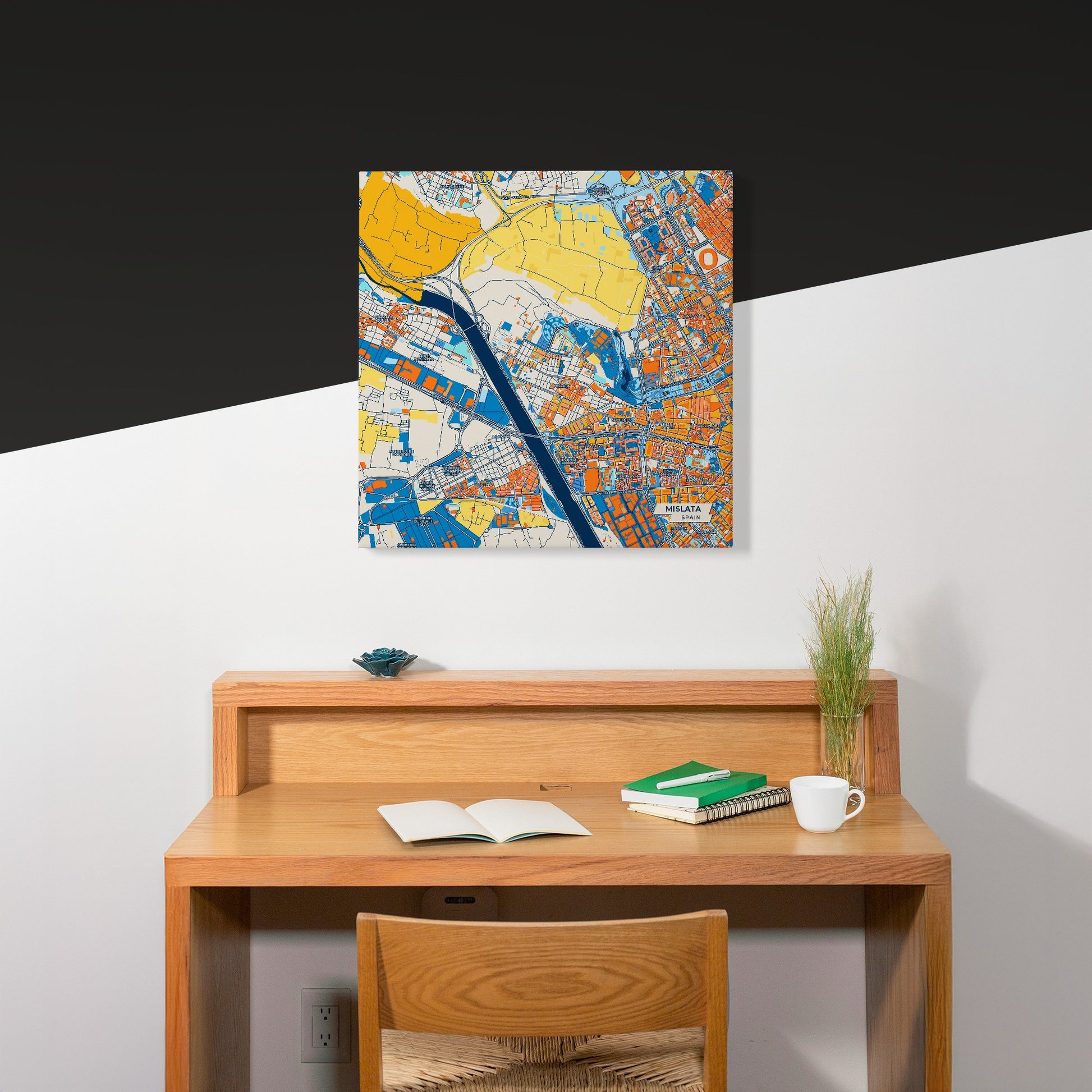 Mislata Spain Colorful City Map Canvas Print Scene