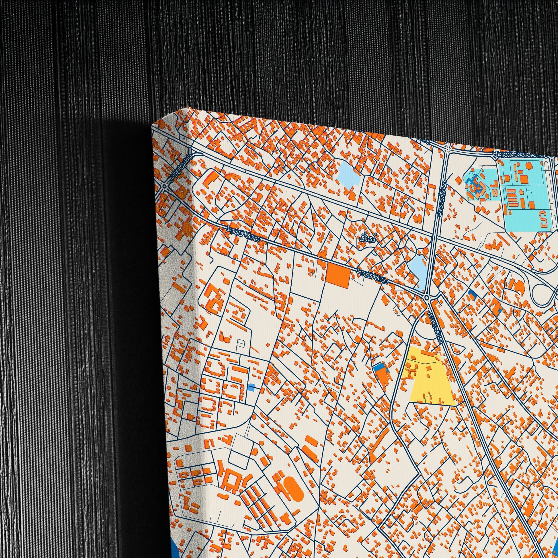 Misratah Libya Colorful City Map Canvas Print Detail
