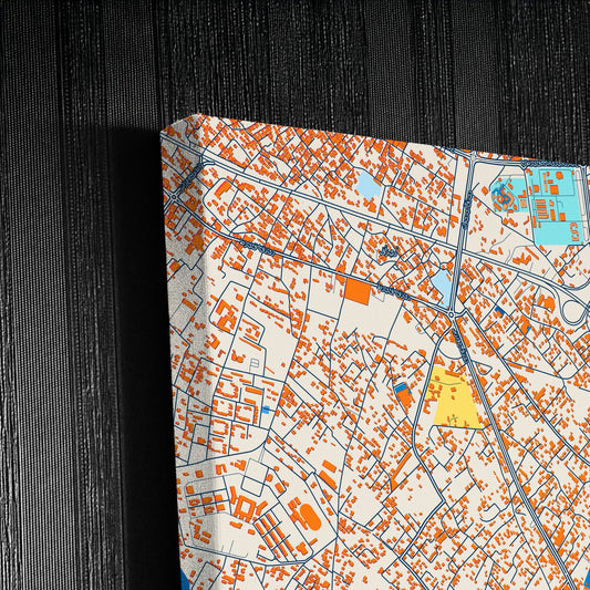 Misratah Libya Colorful City Map Canvas Print Detail