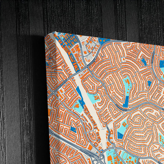 Mission Viejo California Colorful City Map Canvas Print Detail