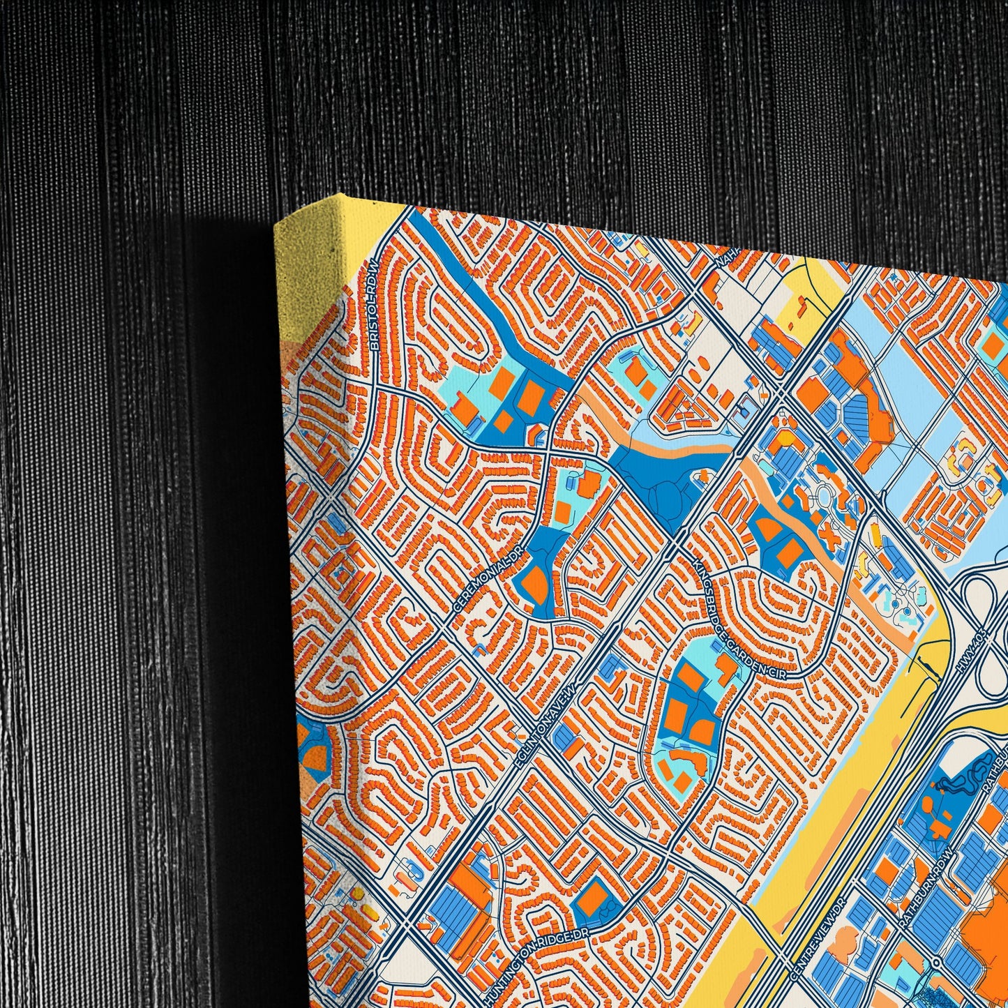 Mississauga Canada Colorful City Map Canvas Print Detail