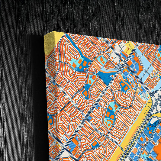 Mississauga Canada Colorful City Map Canvas Print Detail