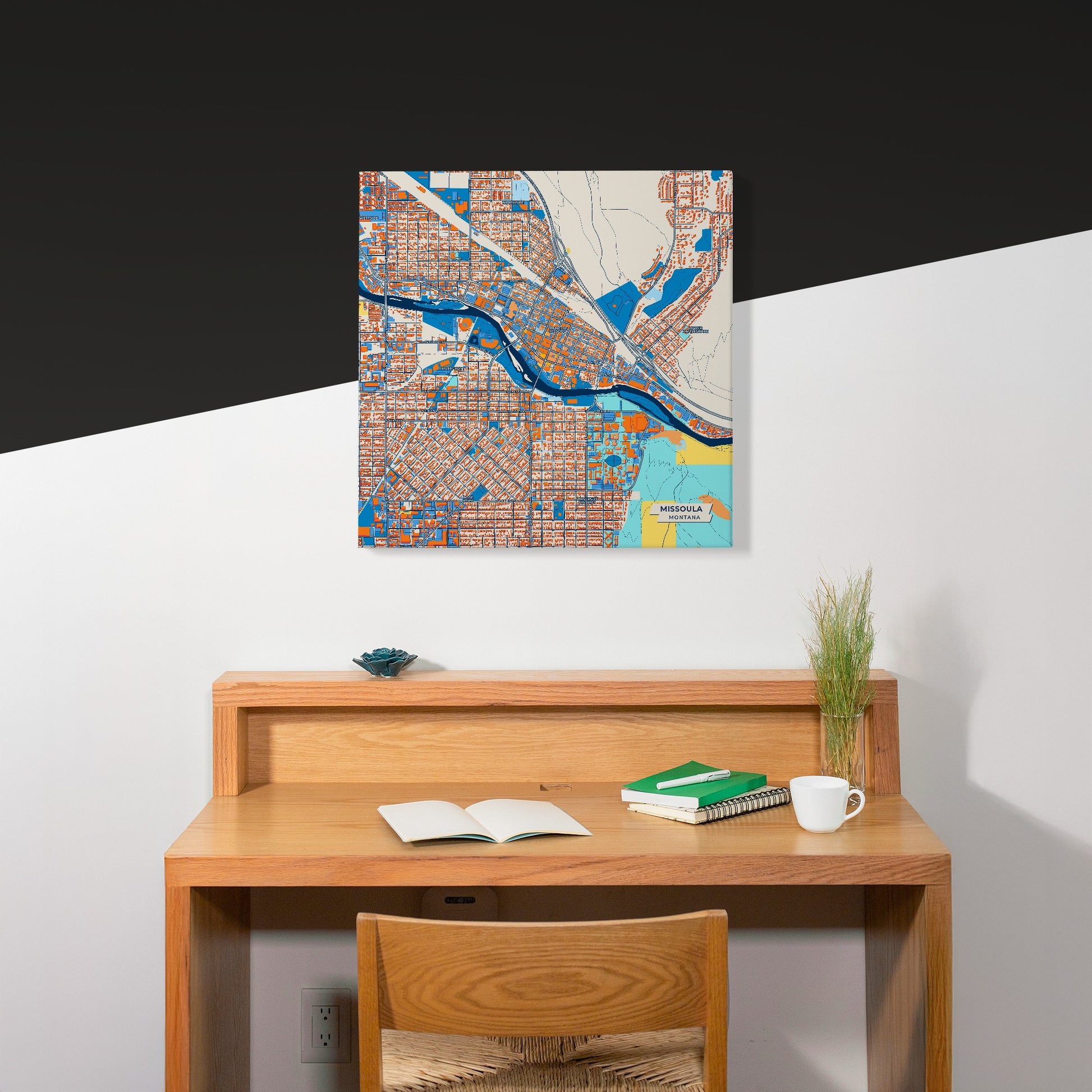 Missoula Montana Colorful City Map Canvas Print Scene