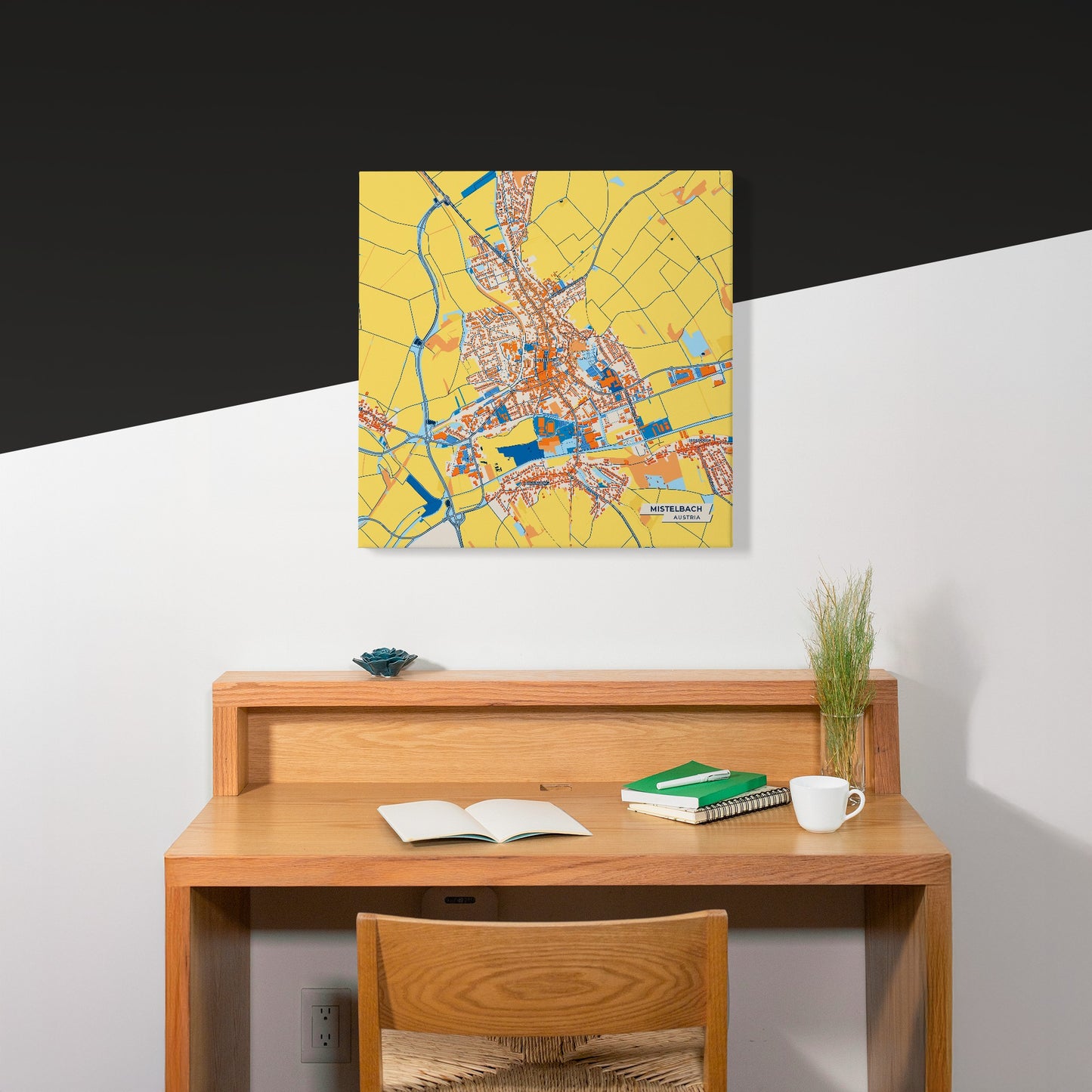 Mistelbach Austria Colorful City Map Canvas Print Scene